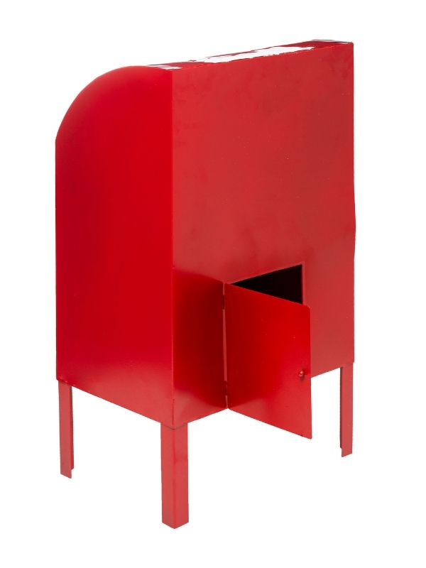 Decorazione Natalizia Cassetta Postale Metallica Rossa 80Cm