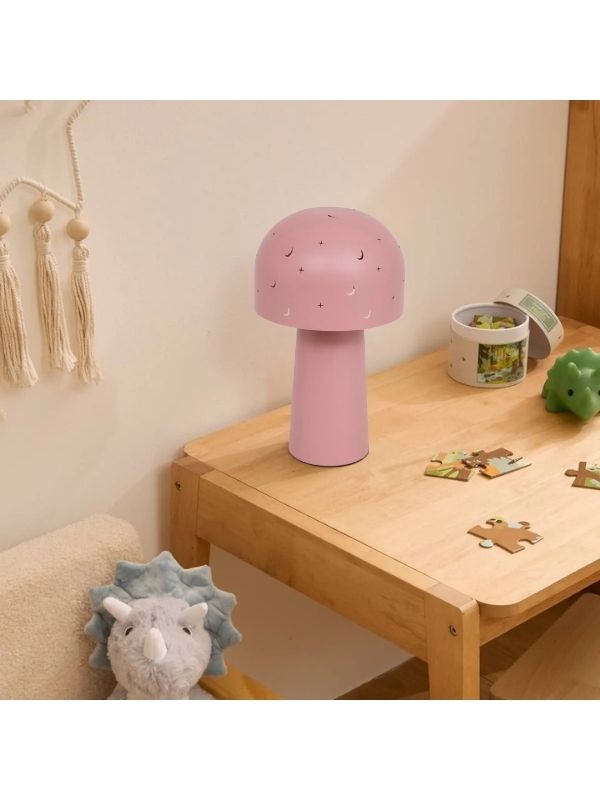 Lampe Rose En Forme De Champignon Pour Chambre D'Enfant 16X27Cm
