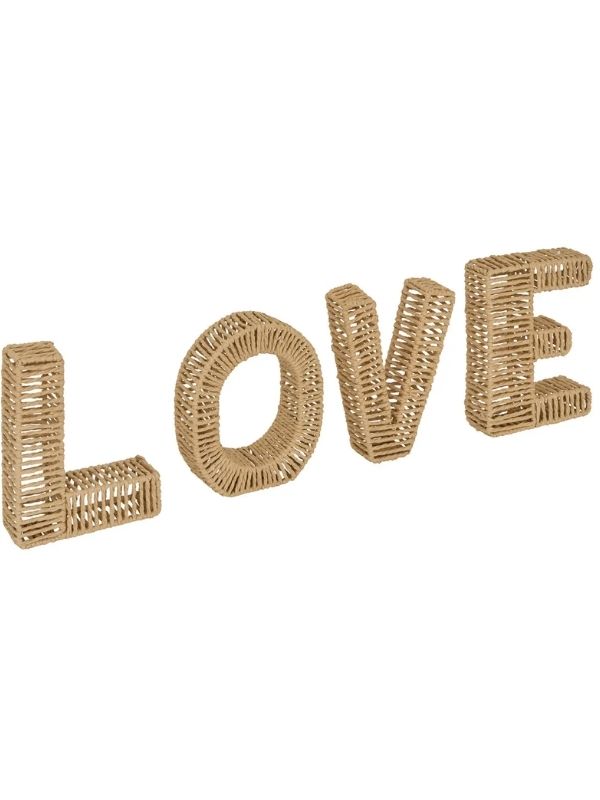 Scritta Love Intrecciata Decorazione Per La Casa 59X20Cm