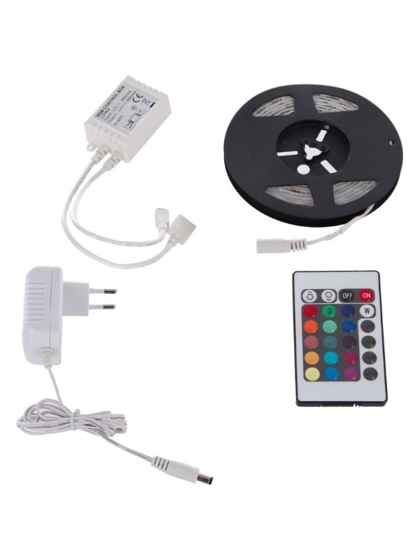 Ruban Led À Prise Électrique, Lumière Multicolore Avec Télécommande 5M