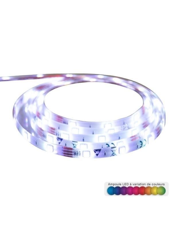 Ruban Led À Prise Électrique, Lumière Multicolore Avec Télécommande 5M