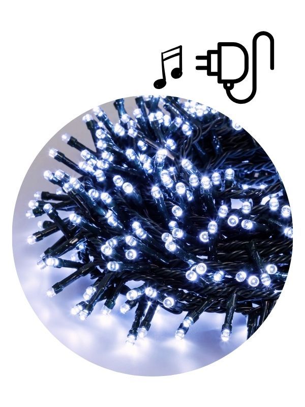 Lumières Musicales Blanc Froid Avec Câble 240 LED 12M