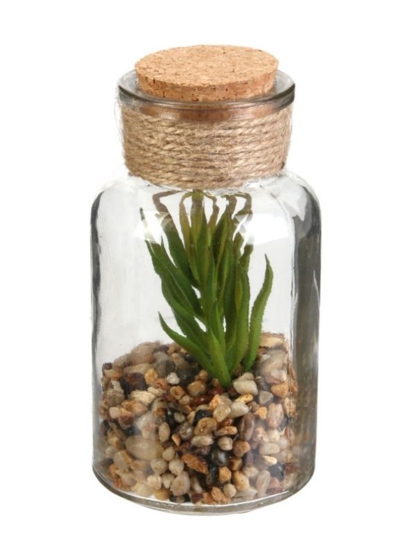 Déco Mini-Glas-Kunstterrarium 13Cm - Sortiert