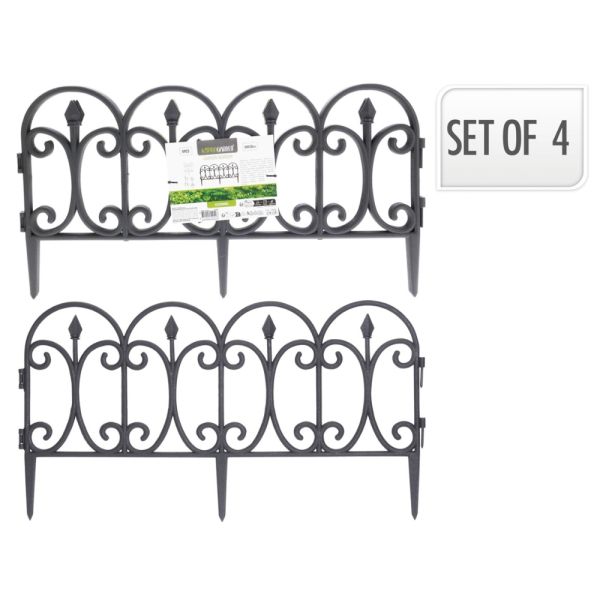4 bordures de jardin en plastique 60x30cm