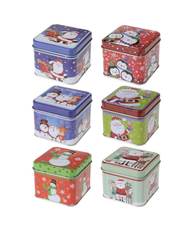 Box In Latta Natalizio 7X7X6Cm