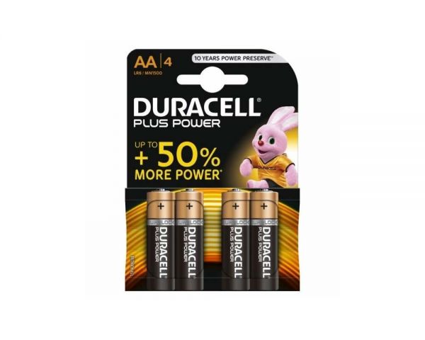 4 Batterie Duracell Stilo AA  1,5 V POWER PLUS AA LR06