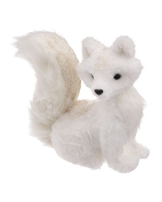 Kleiner Weißer Fuchs 26Cm - Weihnachtsdeko
