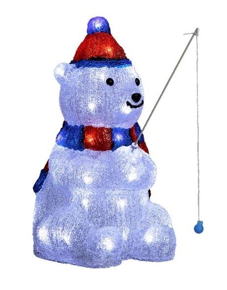 Orso Polare Di Natale Luminoso In Acrilico 39Cm - Decorazione Natalizia