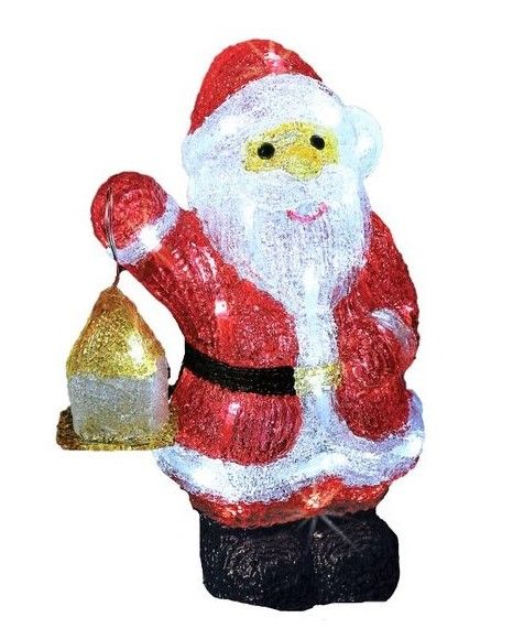 Babbo Natale Luminoso In Acrilico 30Cm - Decorazione Natalizia