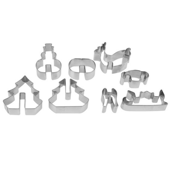 8 Edelstahlformen Für 3D-Weihnachtsplätzchen