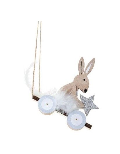 Coniglietto In Skateboard 14Cm - Decorazione Natalizia