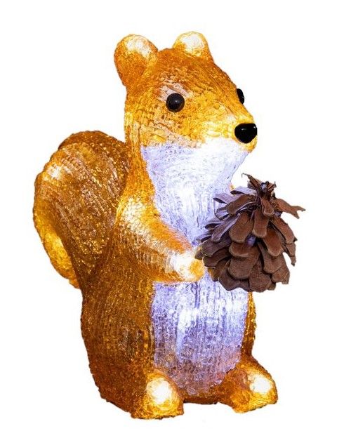Scoiattolo Luminoso In Acrilico 20Cm - Decorazione Natalizia