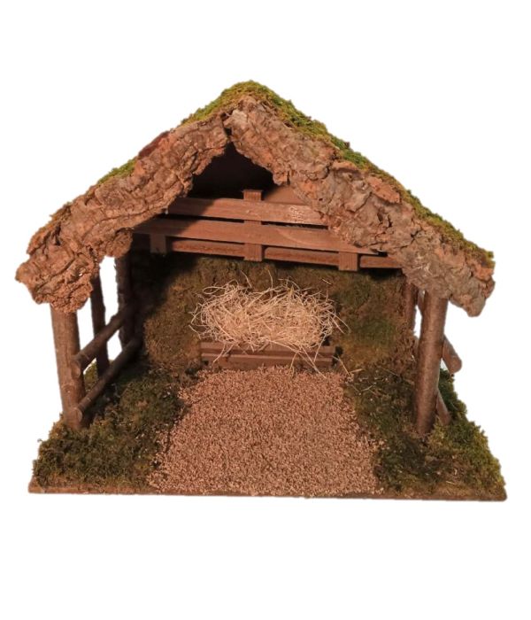 Capanna Vuota base sughero 53X30X53 cm Accessorio Presepe