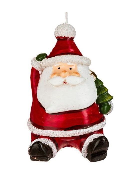 Candela A Forma Di Babbo Natale 120G - Decorazione Natalizia