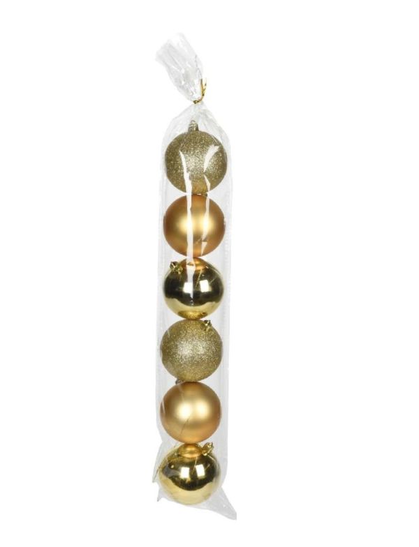 Bocce Natalizie per Albero Colore Oro 6 Pezzi