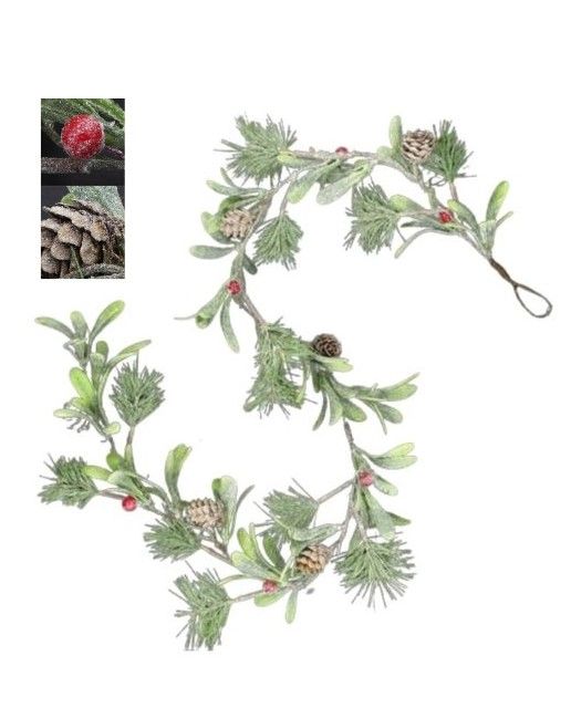 Girlande Mit Tannenzapfen Und Roten Beeren - Weihnachtsdeko