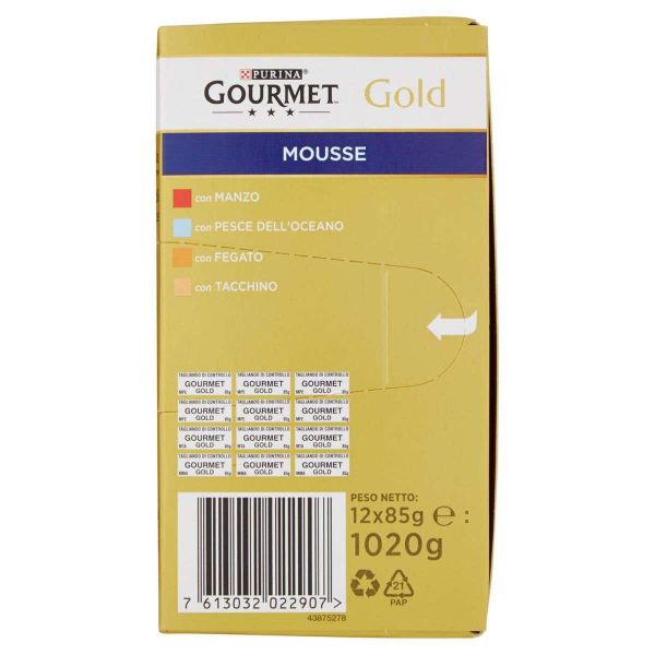 GOURMET Cibo per Gatti Gold Mousse 12 x85 gr