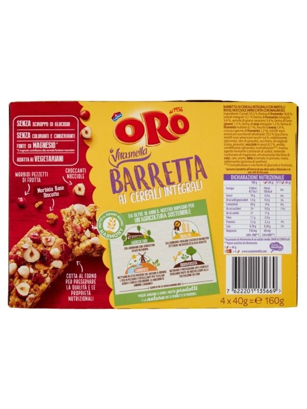 ORO Saiwa Vollkornmüsliriegel Cranberries Und Haselnüsse 4X40G
