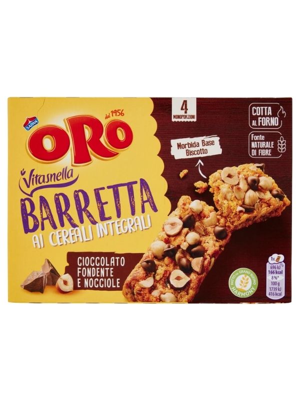 ORO Saiwa Vollkornmüsliriegel Mit Zartbitterschokolade Und Haselnüssen 4X40G
