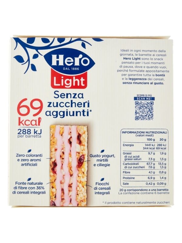 HERO LIGHT Barrette Ai Frutti Rossi 6X20G