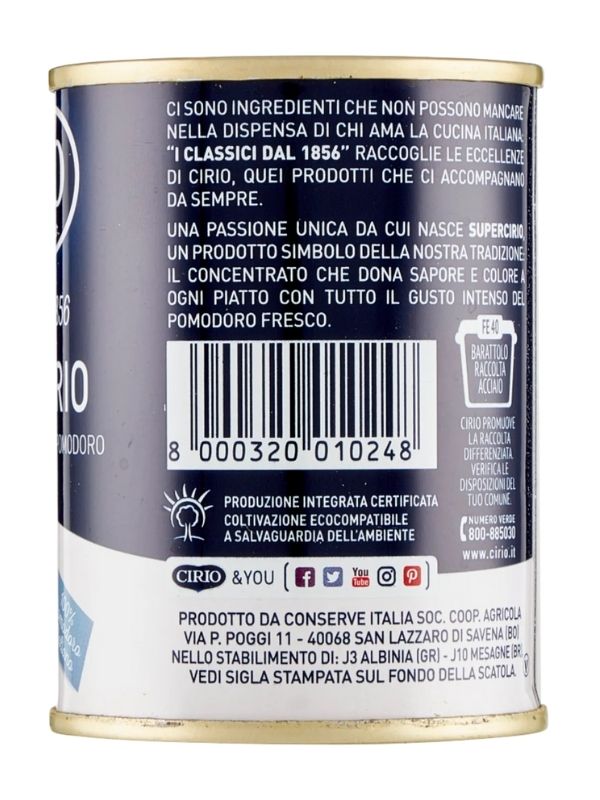 CIRIO Concentrato Semplice Di Pomodoro 140G