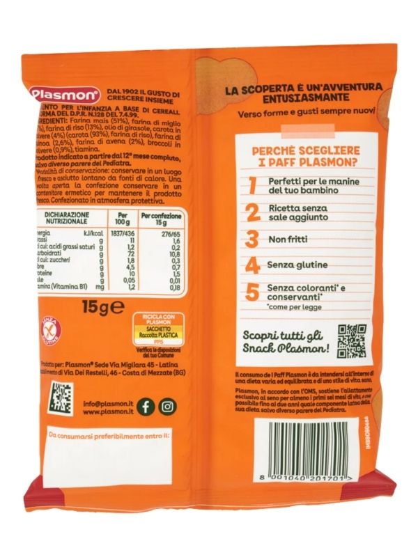PASMON I Paff Carote E Broccoli 15G