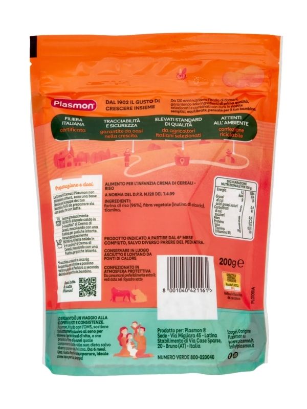 PLASMON Getreidecreme Reis 200G