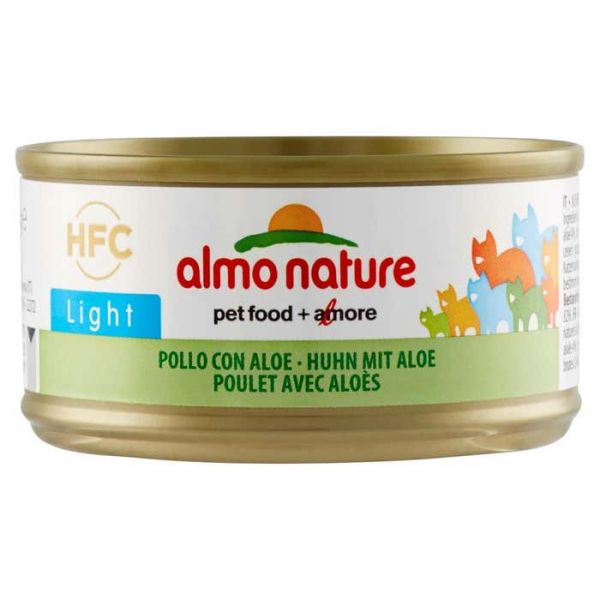 ALMO NATURE Hfc Cibo Lattina Gatto Pollo con Aloe Light 70 g