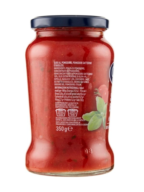 CIRIO Sauce Basilic Et Datterini 350G
