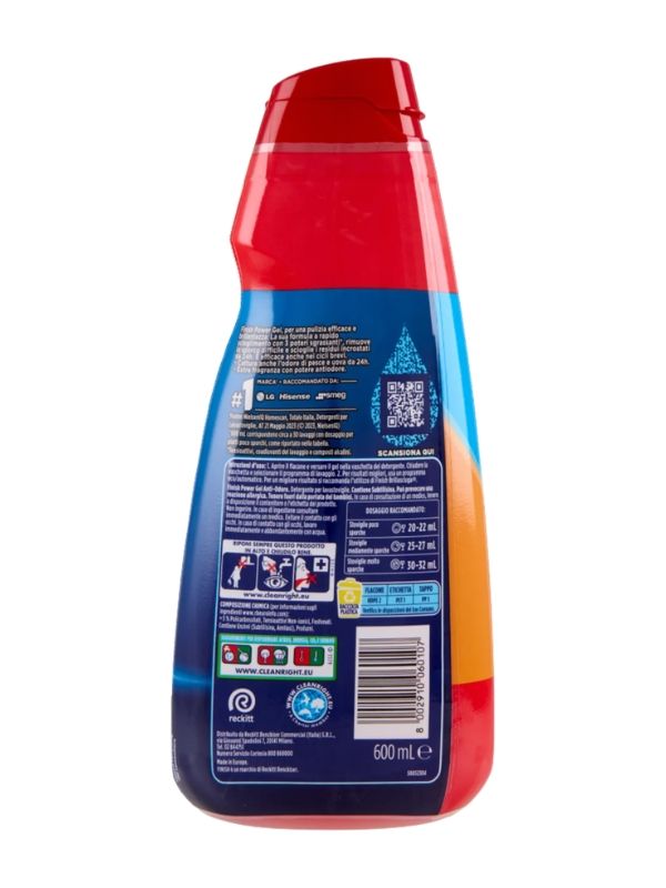 FINISH Gel Lavastoviglie Max Power Anti Odore 600Ml