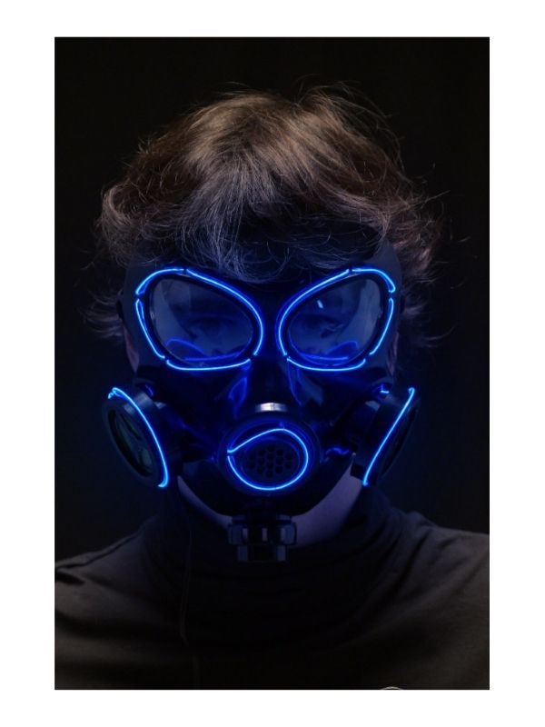 Accessorio Halloween Maschera Antigas Luminosa 