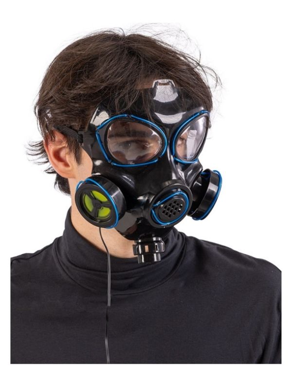 Accessorio Halloween Maschera Antigas Luminosa 