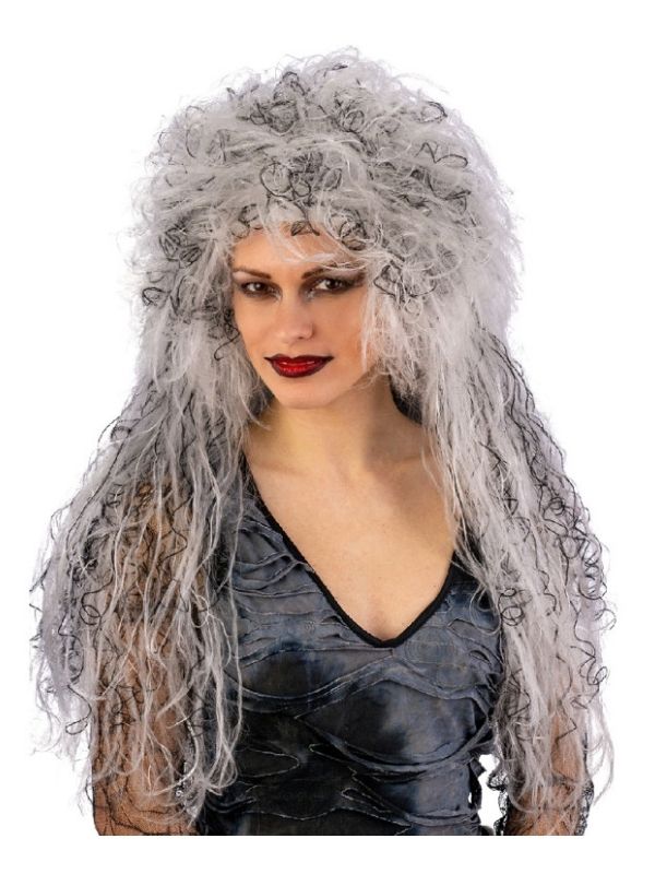 Accessorio Halloween Parrucca Da Strega Grigia 