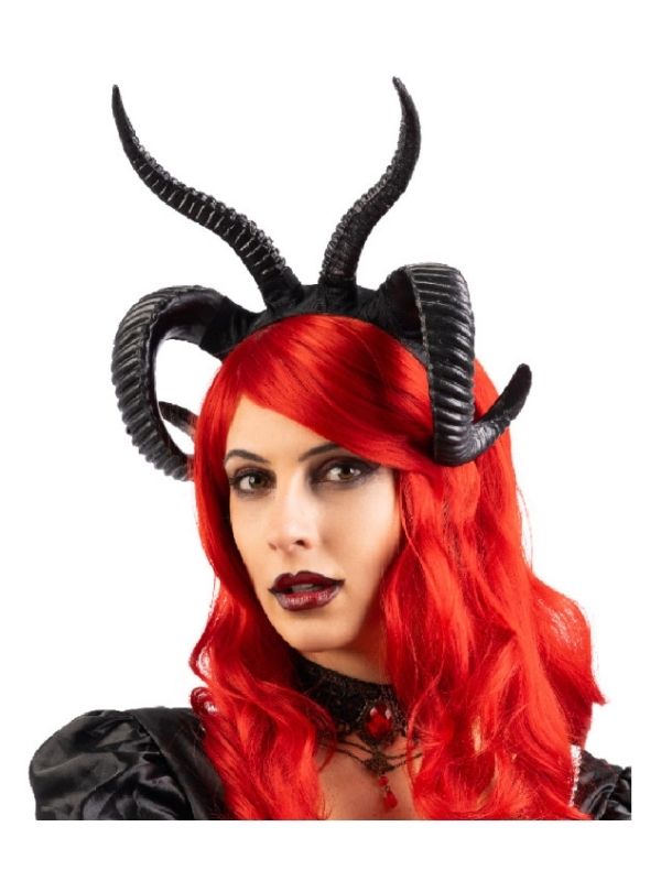 Accessorio Halloween Cerchietto Con Corna Da Demone Nero 