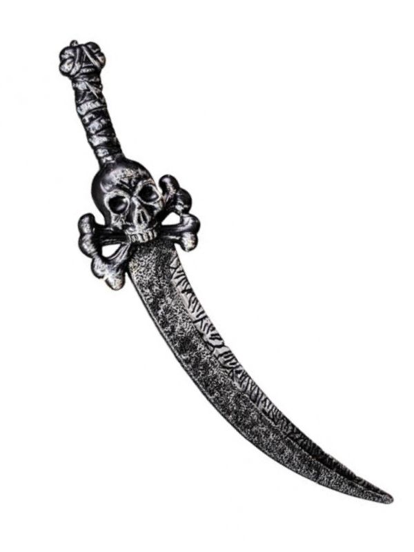 Accessorio Halloween Sciabola Pirata Con Teschio 60Cm