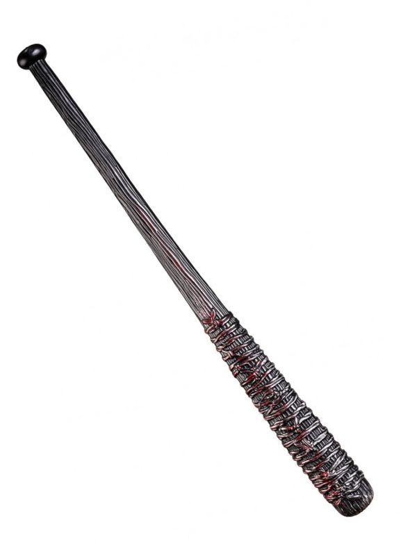 Accessorio Halloween Mazza Da Baseball Insanguinata Con Filo Spinato 75Cm