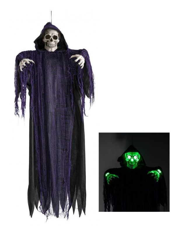 Deco Halloween Scheletro Da Appendere Con Luci E Suono 160Cm