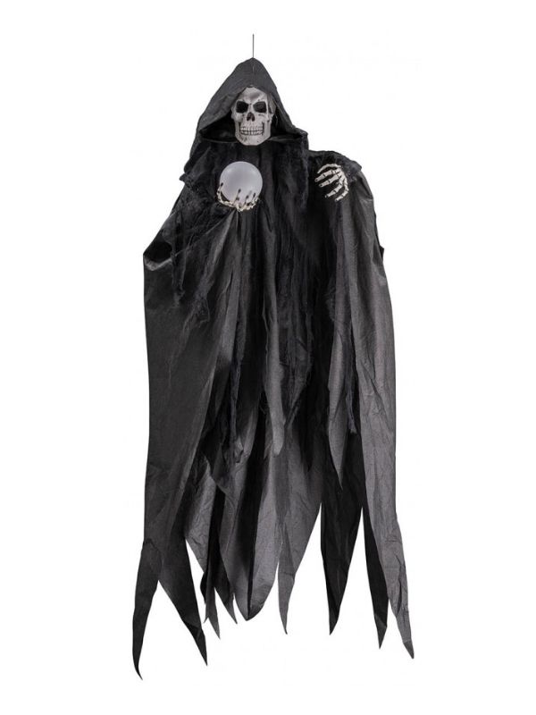 Deco Halloween Scheletro Da Appendere Con Sfera, Luci E Suono 160Cm