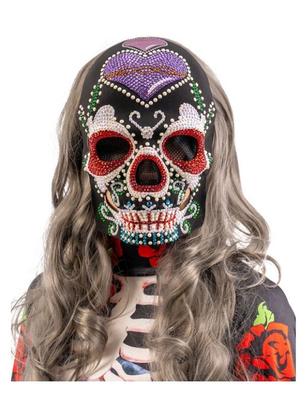 Accessorio Halloween Maschera Scheletro Con Strass 