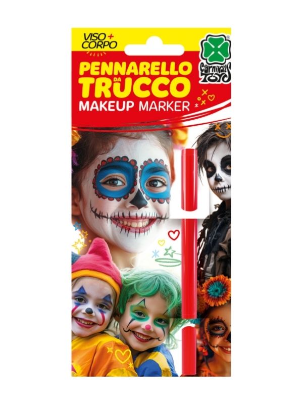Trucco Per Halloween Pennarello Viso/Corpo Rosso 
