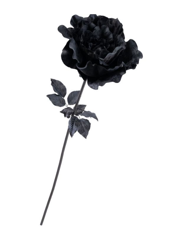Accessorio Halloween Rosa Nera Gigante In Vellutino 150Cm