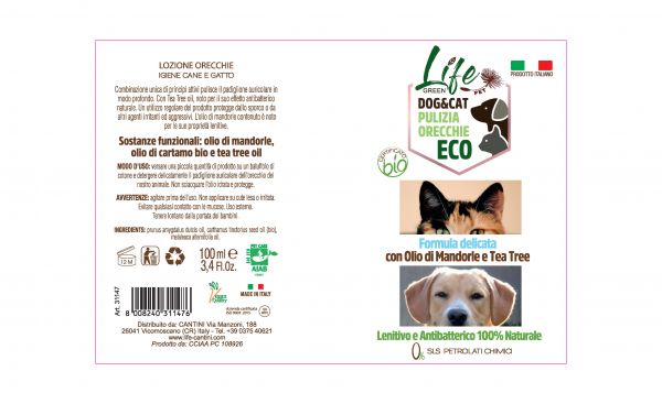 Life Green Pet Eco Lozione Pulizia Orecchie 100 ml