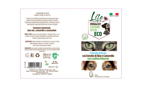 Life Green Pet Eco Lozione per Pulizia Occhi 100 ml