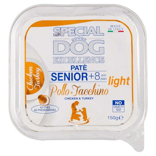 Special Dog Excellence Patè Cane Senior +8 anni light Pollo e Tacchino 150 g