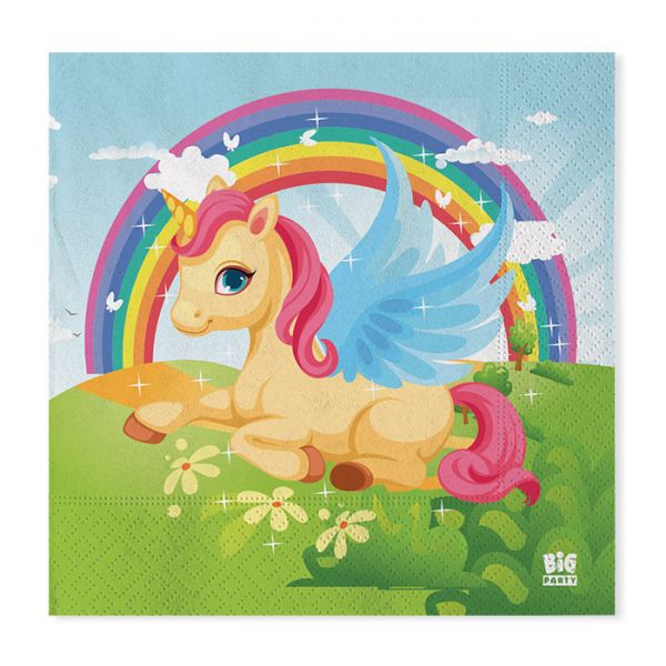 Party Unicorno Color Tovaglioli in Carta 33x33 cm 10 Pezzi - Da Moreno