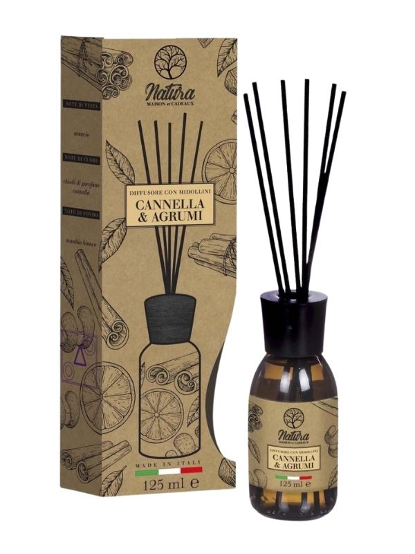 Diffuseur De Parfum Avec Bâtonnets Cannelle Et Agrumes 125Ml