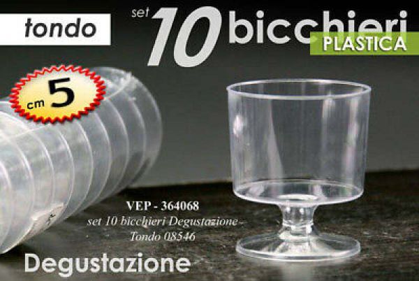 Bicchieri Tondi da Degustazione 10 pz Plastica