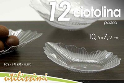 Piattini Foglia in Plastica per Finger Food 12 Pezzi
