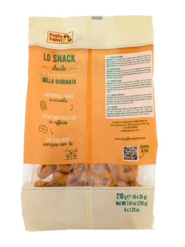PUGLIA SAPORI I Saporiti Tarallini Pugliesi Tomate&Oregano 6X35G