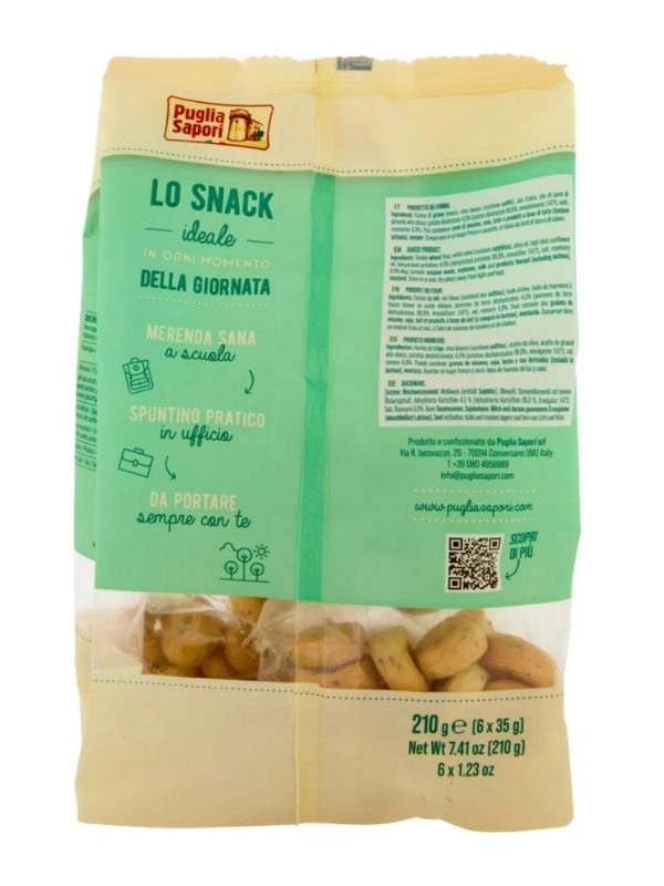 PUGLIA SAPORI I Saporiti Tarallini Pugliesi Patate&Rosmarino 6X35G